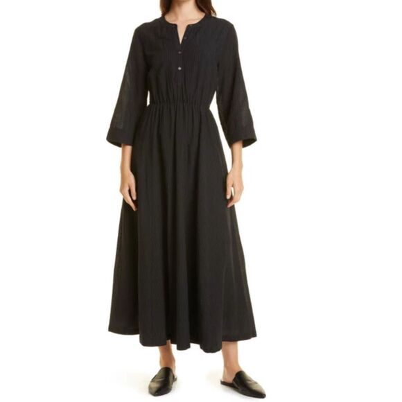 Jenni Kayne Seersucker Dress Shirtdress Black Size Small - Picture 1 of 10